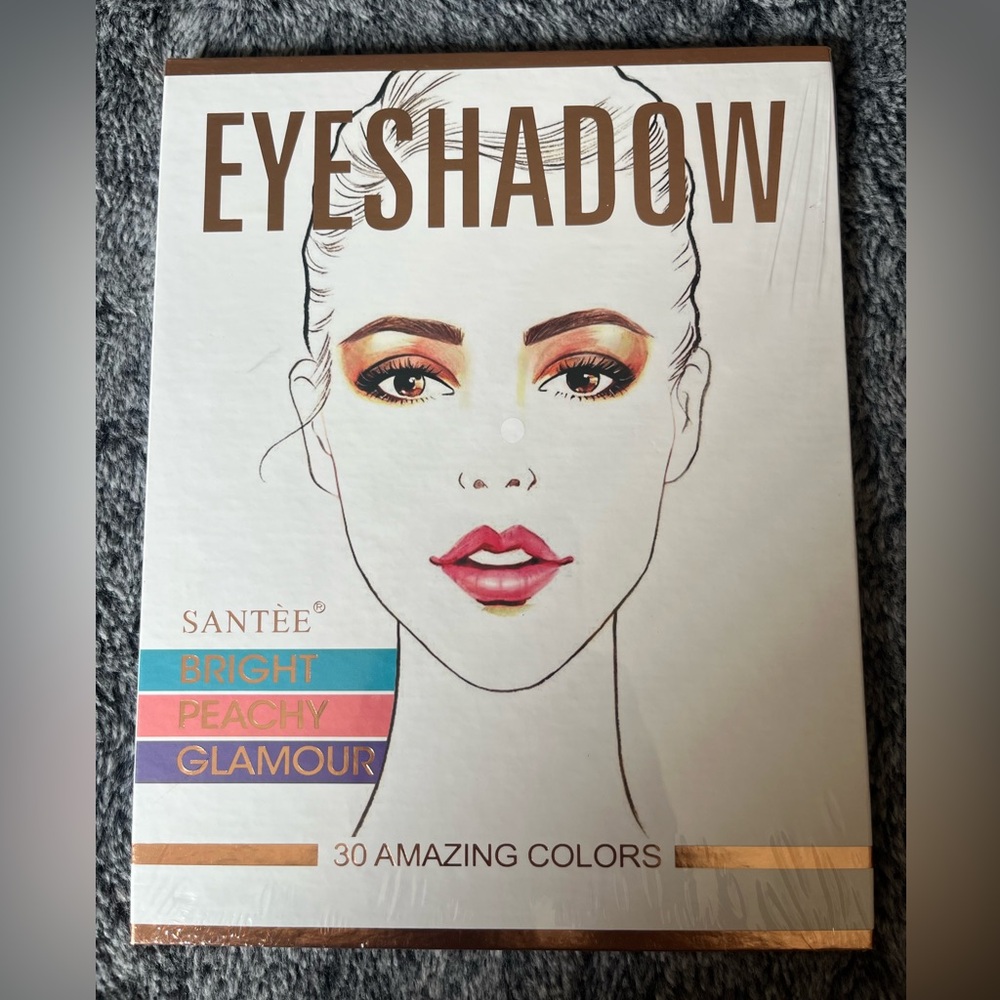 Santee 30-Color Eyeshadow Palette - Bright Peachy Glam